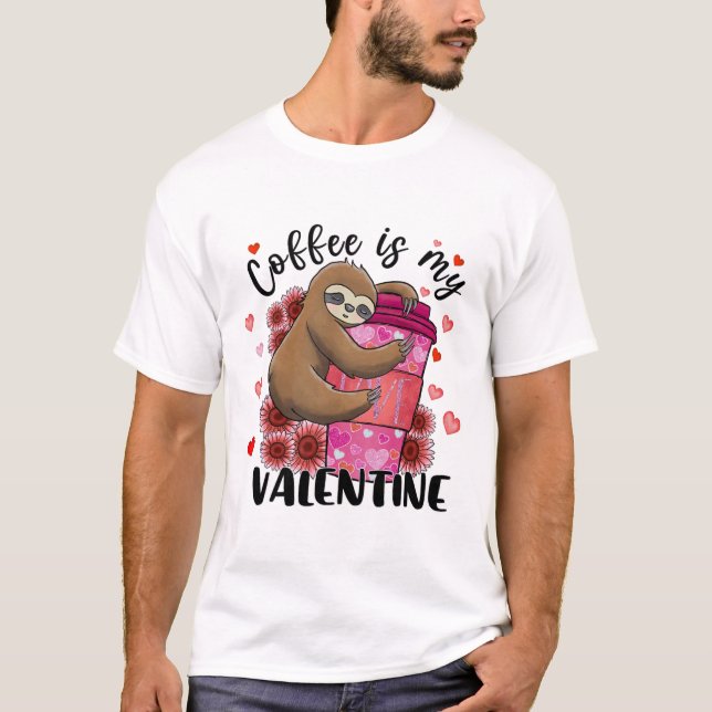 Camiseta El café espumoso lindo es mi Vale de Valentine Slo (Anverso)