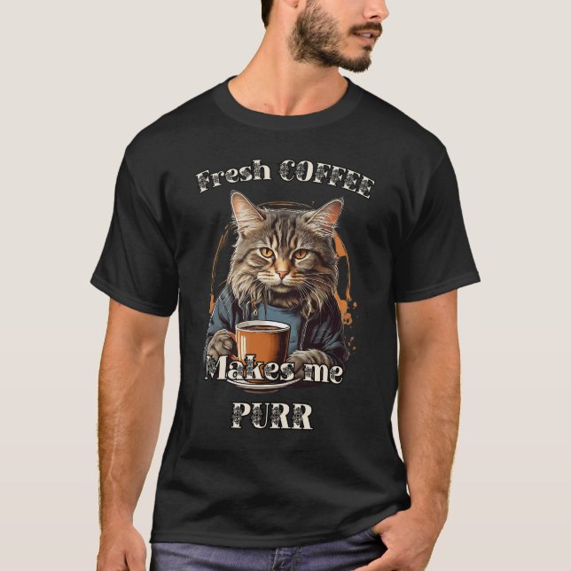CAMISETA EL CAFÉ FRESCO ME HACE PURR (Anverso)