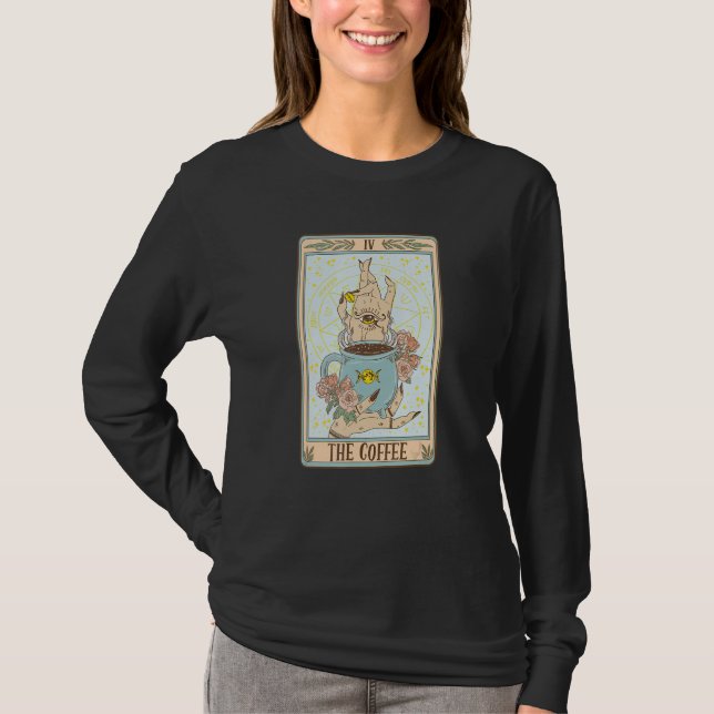 Camiseta El café Funny Coffee Tarot Card Witchy Caffeine (Anverso)