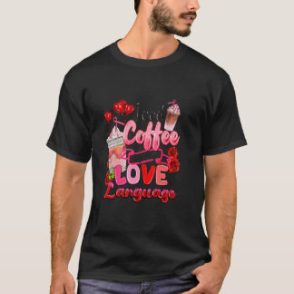 Camiseta El Café Helado Es Mi Idioma De Amor Día Café Valen