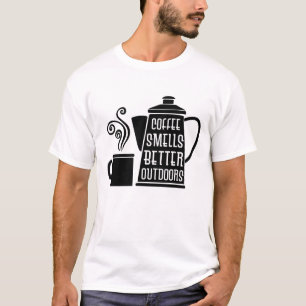 Camiseta El café huele mejor al aire libre