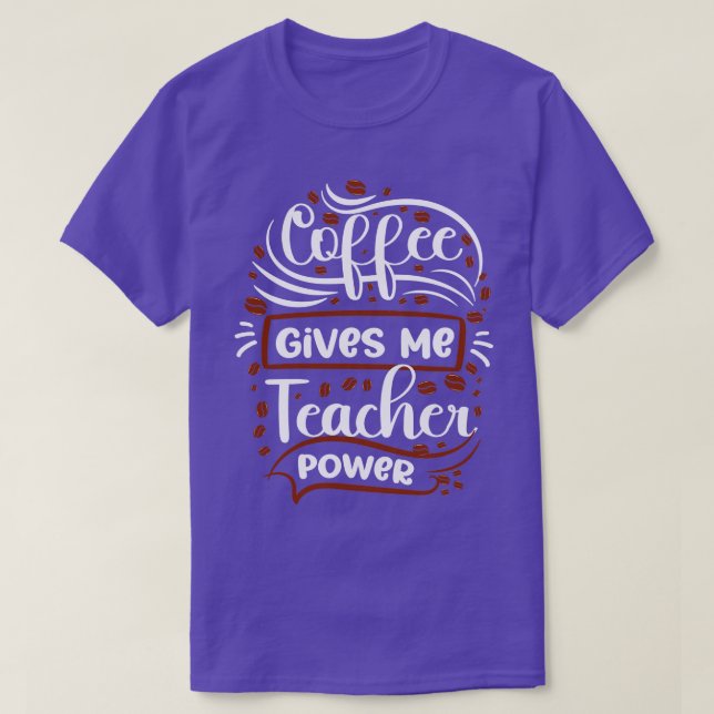Camiseta El café me da poder docente (Diseño del anverso)
