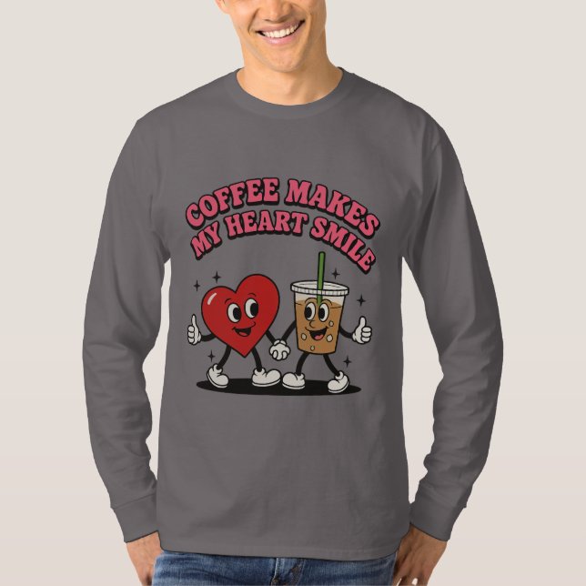 Camiseta El café me hace sonreír el corazón (Anverso)
