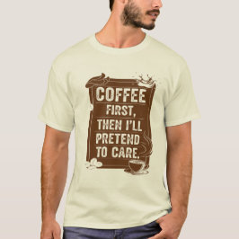 Camiseta El café primero, entonces me preocuparé por cuidar