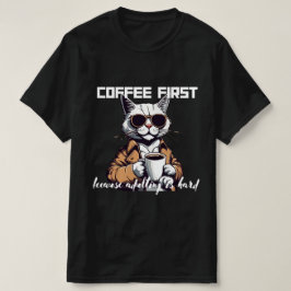 Camiseta ☕ "El Café Primero, Porque El Adulto Es Difícil" T