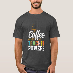 Camiseta El café retro me da poderes docentes