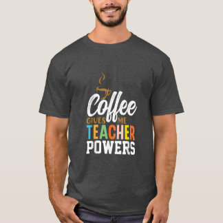 Camiseta El café retro me da poderes docentes 