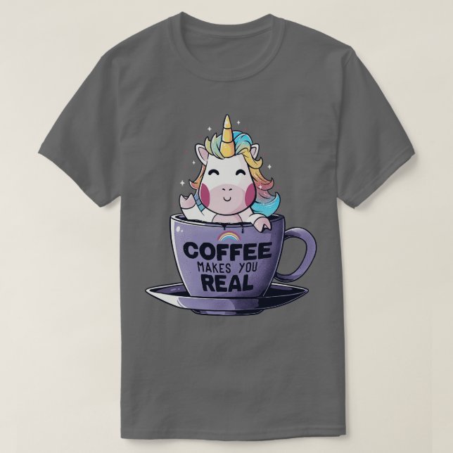 Camiseta El café te convierte en una luz divertida de unico (Diseño del anverso)
