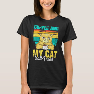 Camiseta El Café Y Mi Gato Es Todo Lo Que Necesito