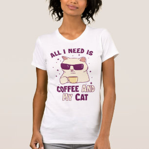 Camiseta El café y mi gato papi gato Gato Gato Amantes del