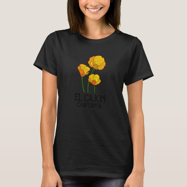 Camiseta El Cajon California CA Poppy Flower State Vin (Anverso)