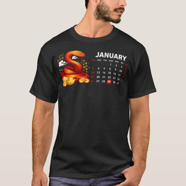 Camiseta El Calendario De La Serpiente 2025 Feliz Nuevo Chi (Anverso)
