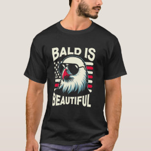 Camiseta El calvo es bello 4 de julio EE.UU. Patriotic Funn