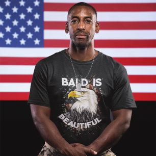 Camiseta El calvo es hermoso el águila calva Patriótico Ame