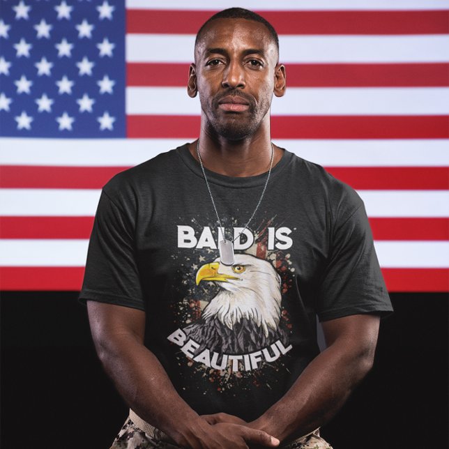 Camiseta El calvo es hermoso el águila calva Patriótico Ame (Subido por el creador)