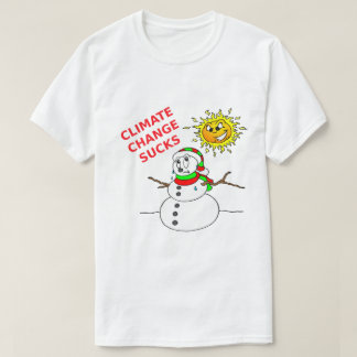 Camiseta El cambio climático golpea a Snowman, que se derri