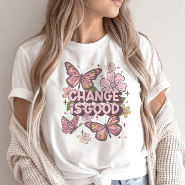 Camiseta El Cambio Retro Es Una Buena Daisía Floral Maripos (Subido por el creador)