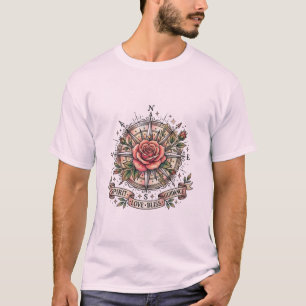 Camiseta El Camino Dichoso: Rosa Brújula de Tatuaje