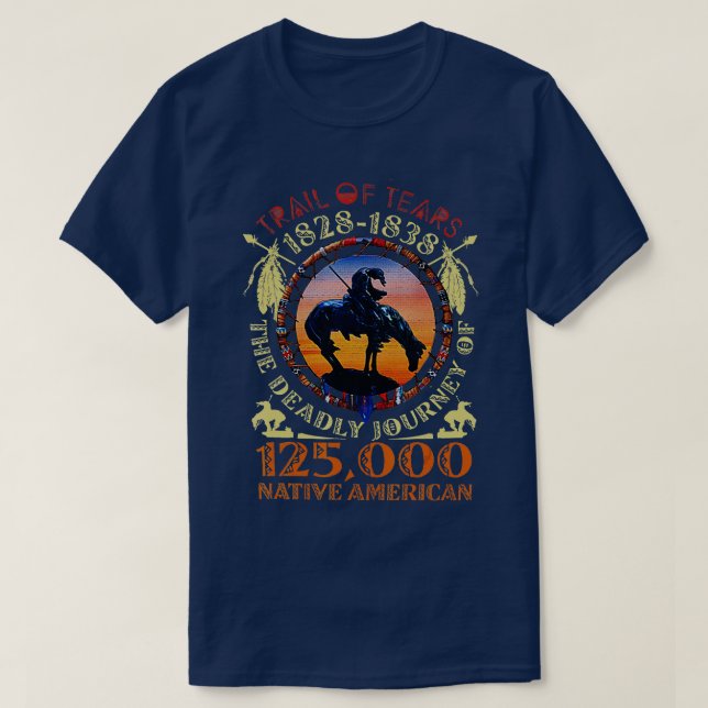 Camiseta El camino termina con nativos nativos estadouniden (Diseño del anverso)