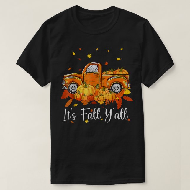 Camiseta El camión de calabaza de otoño saluda a Fa (Diseño del anverso)