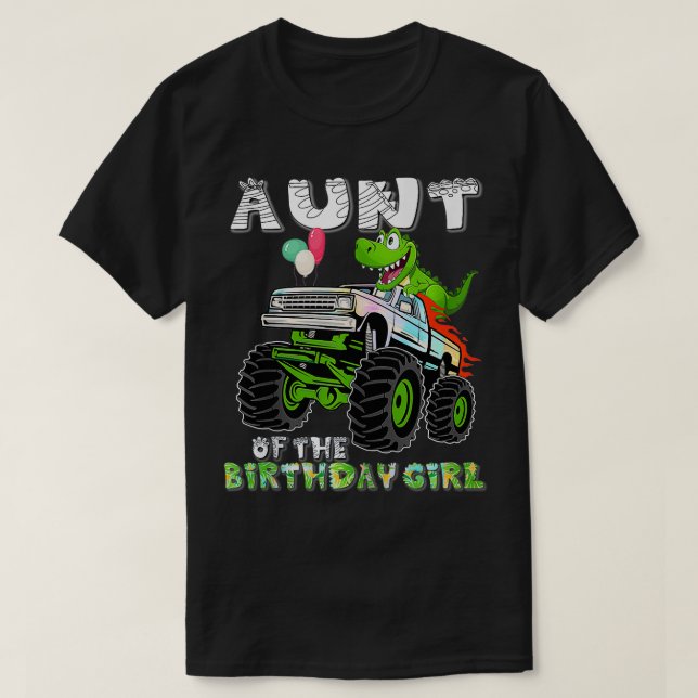 Camiseta El Camión De Monstruo Gator Tía Del Chica De Cumpl (Diseño del anverso)
