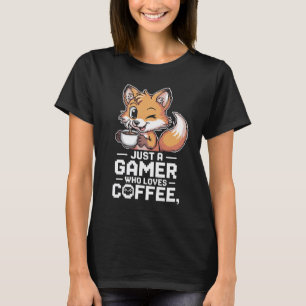 Camiseta El Camisas De Pixel Art Fox Gamer Es Sólo Un Jugad