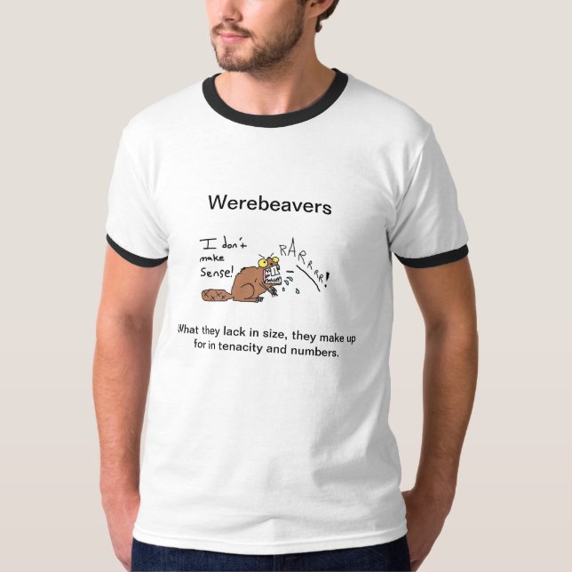 Camiseta El campanero T de los hombres: El Werebeaver (Anverso)