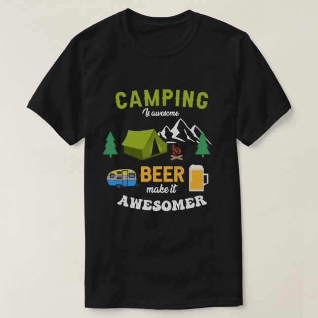 Camiseta El Camping Es Increíble, La Cerveza Lo Hace Increí (Diseño del anverso)