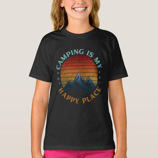 CAMISETA EL CAMPING ES MI LUGAR FELIZ (Anverso)