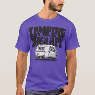 Camiseta El camping es mi terapia dichos divertidos