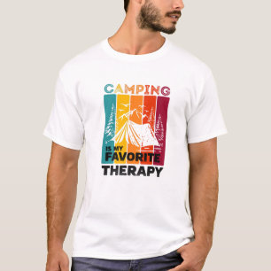 Camiseta El Camping Vintage Es Mi Divertido Terapia Favorit