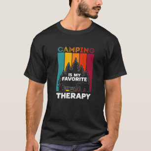 Camiseta El Camping Vintage Es Mi Divertido Terapia Favorit