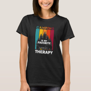 Camiseta El Camping Vintage Es Mi Terapia Favorita Graciosa