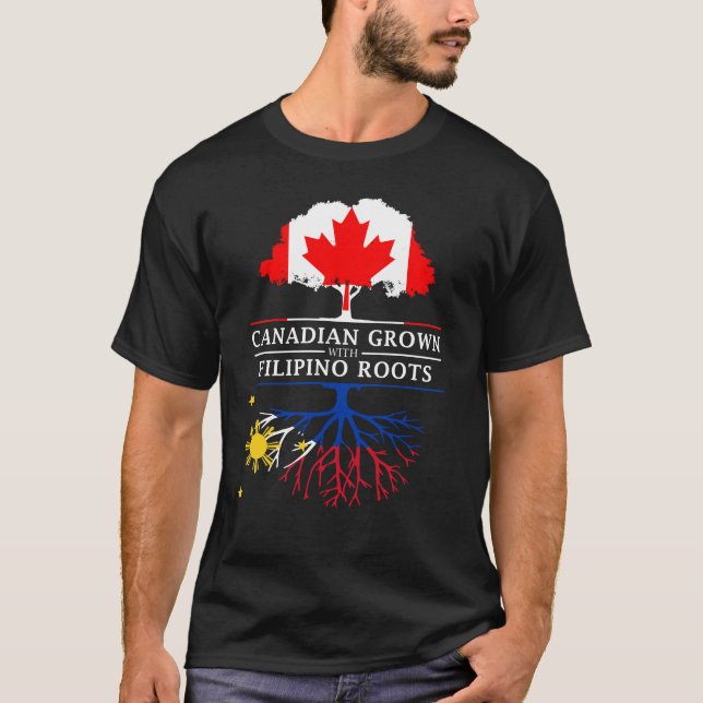 Camiseta El canadiense crecido con el filipino arraiga   (Anverso)