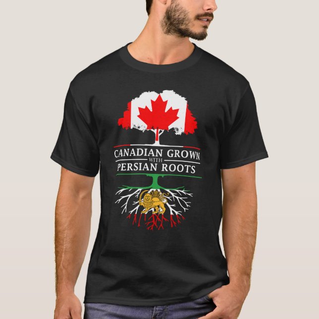 Camiseta El canadiense crecido con el iraní persa arraiga   (Anverso)
