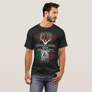 Camiseta El canadiense crecido con el italiano arraiga la