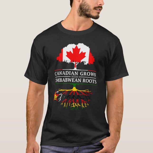 Camiseta El canadiense crecido con zimbabuense arraiga   (Anverso)