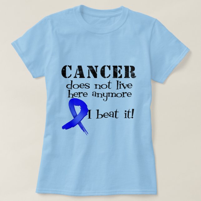 Camiseta El cáncer de colon ya no vive aquí (Diseño del anverso)
