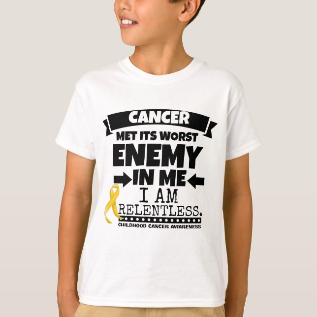 Camiseta El cáncer de la niñez hizo frente a su enemigo (Anverso)