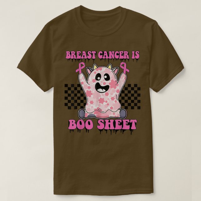 Camiseta El Cáncer De Mama Es La Hoja De Boos Retro Groovy  (Diseño del anverso)