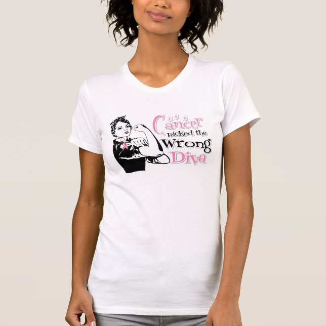 Camiseta El Cáncer De Mama Obtuvo La Diva Equivocada (Anverso)