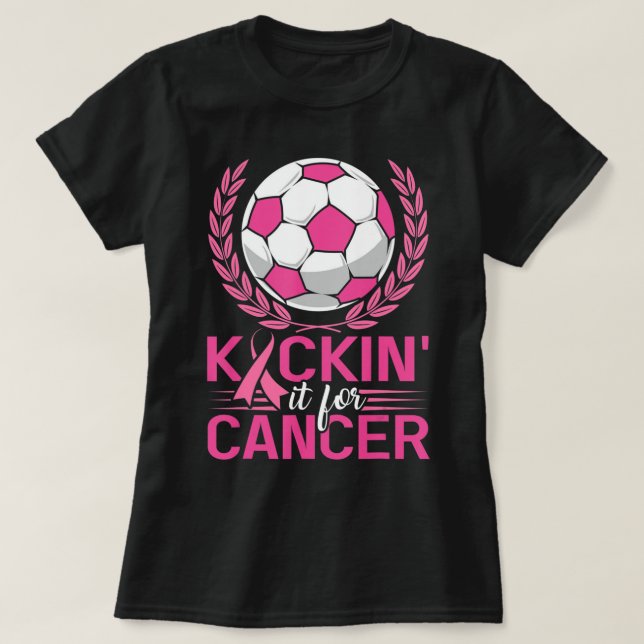 Camiseta El cáncer de pecho de cinta rosada para el fútbol (Diseño del anverso)