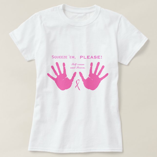 Camiseta El cáncer de pecho los exprime diseño ROSADO (Diseño del anverso)
