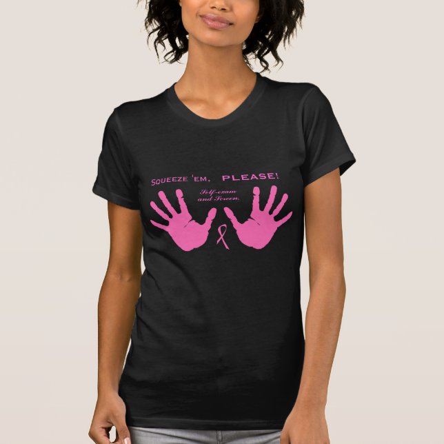 Camiseta El cáncer de pecho los exprime diseño ROSADO (Anverso)