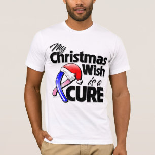 Camiseta El cáncer de pecho masculino mi deseo del navidad