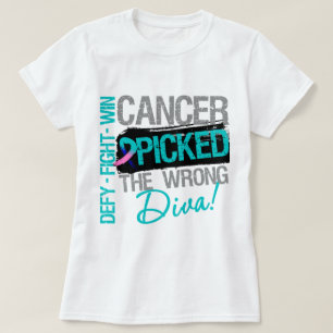 Camiseta El cáncer de tiroides escogió a la diva incorrec
