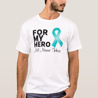 Camiseta El cáncer ovárico para mi héroe personaliza