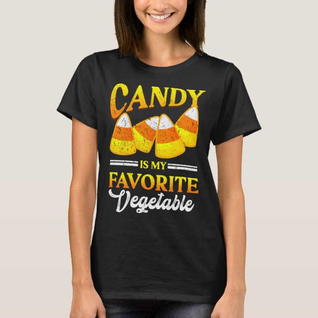 Camiseta El Candy Es Mi Tric Favorito De Maíz Vegetable Hal (Anverso)