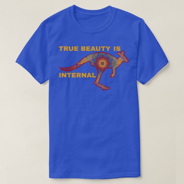 Camiseta El canguro aborigen La verdadera belleza es intern (Diseño del anverso)