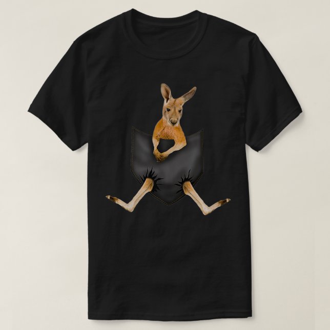 Camiseta El canguro bebé gracioso en Pocket diseño de cangu (Diseño del anverso)